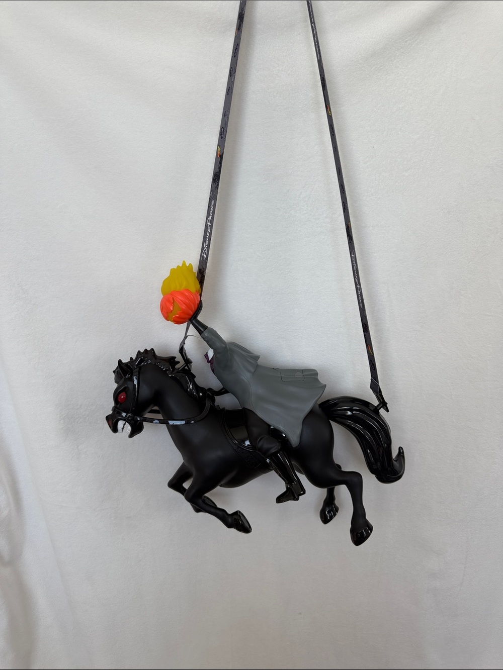 Disney Black Headless Horseman Popcorn bucket with Orange Flame Pumpkin